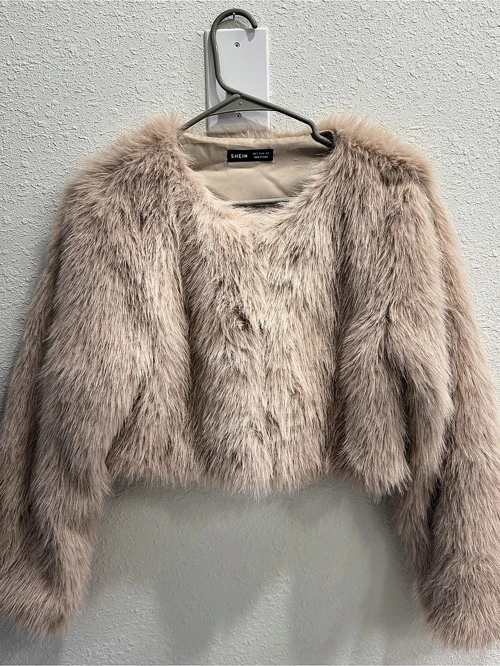 Pink Faux Fur Cropped Jacket
